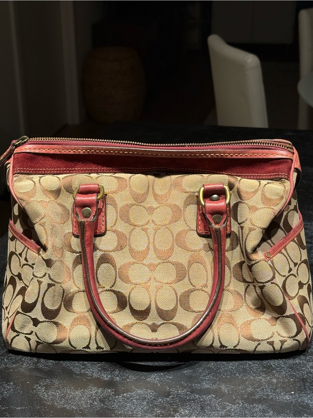 Rare Vintage 2004 Coach Special Edition Bleecker 7064 Satchel Suede Signature - Picture 2 of 10